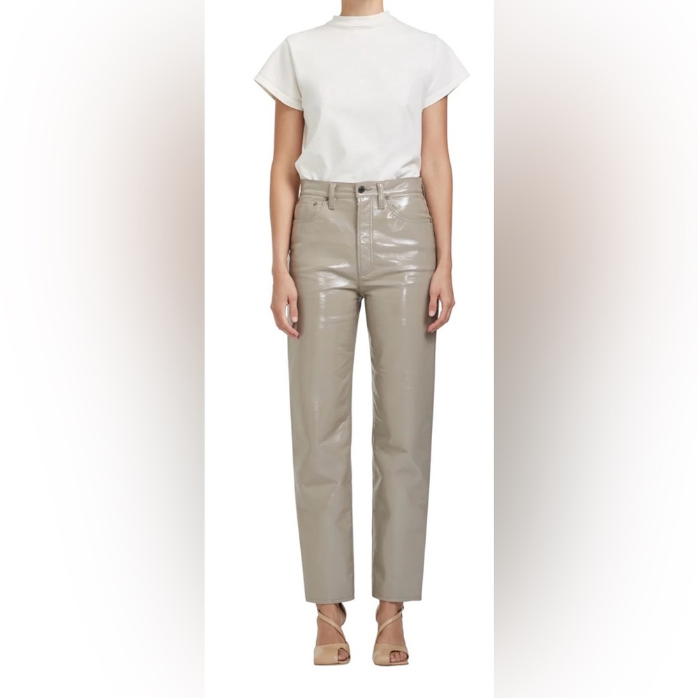 AGOLDE Recycled Leather 90s Pinch Waist Quail Patent Pants - Size 29